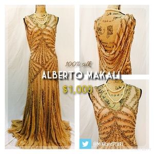 Alberto Makali | 100% Silk Gown | Taupe | 7/8