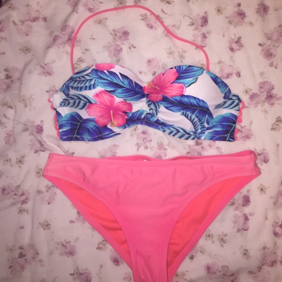 Floral print target bathing suit