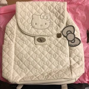 White Hello Kitty Leather Backpack/Bag