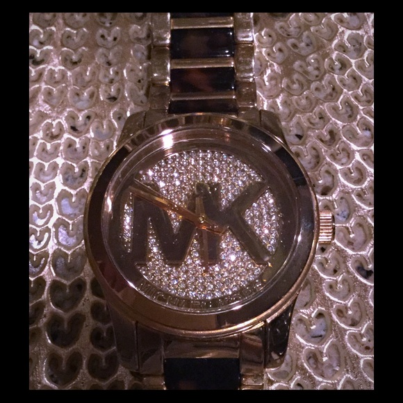 Michael Kors MK logo runway 45mm with rhinestones.