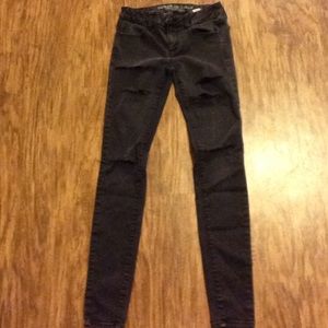 Hand destroyed jeans