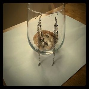 Chain & Crystal Beaded Dangling Earings