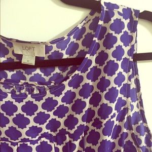 Moroccan blue and white Loft blouse