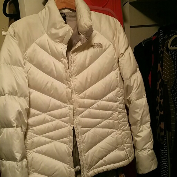 NFS White down North Face jacket. Size large