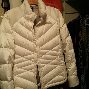 NFS White down North Face jacket. Size large