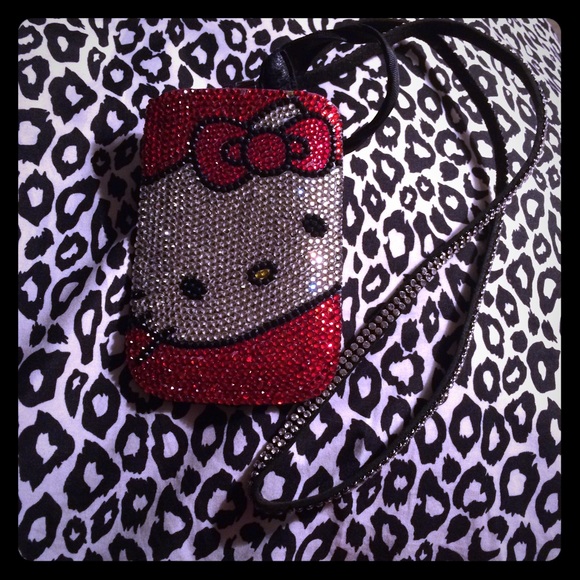 Hello Kitty Accessories - Hello kitty bling cell phone holder