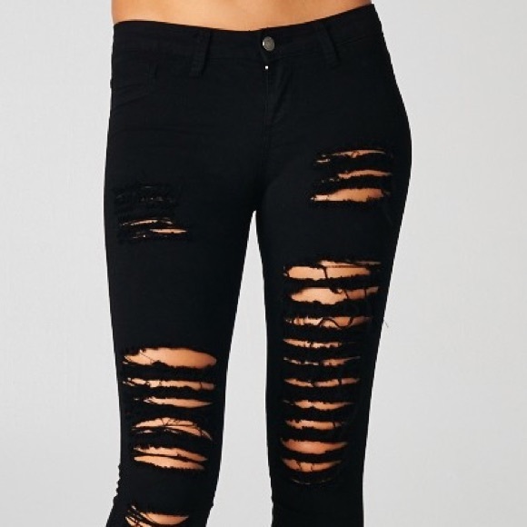 Black ripped jeans