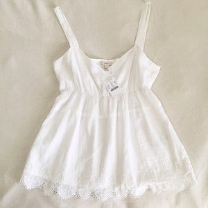 {j.crew} white babydoll tank