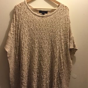 F21 beige knitted sweater poncho size s