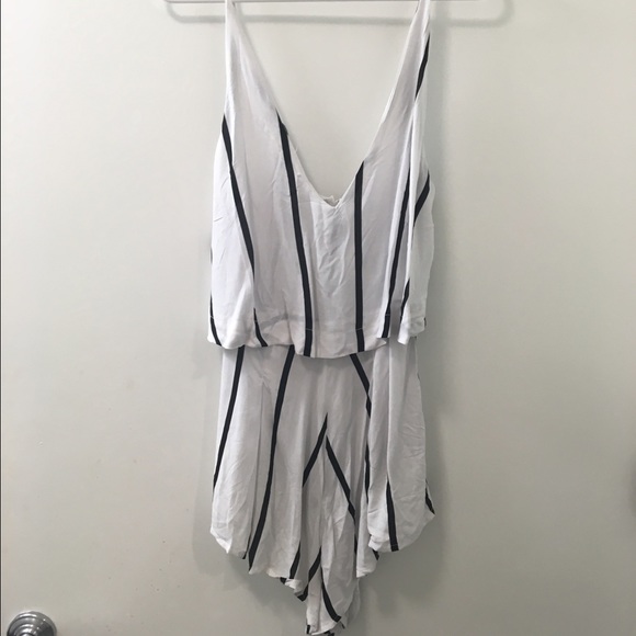 LF Pants - STRIPED black and white romper