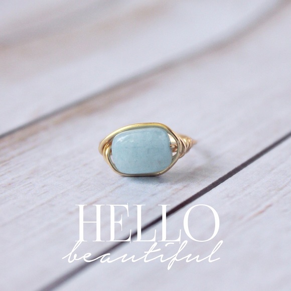 Blue Amazonite Wire Wrapped Ring - Picture 4 of 4