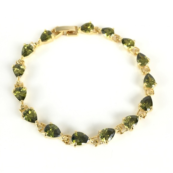 Emerald Green Crystal Tennis Bracelet - Picture 1 of 3