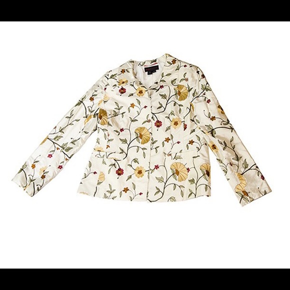 Nina Mclemore Silk Floral Blazer.