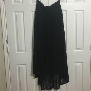 Strapless Black Lace Hi-Low Dress