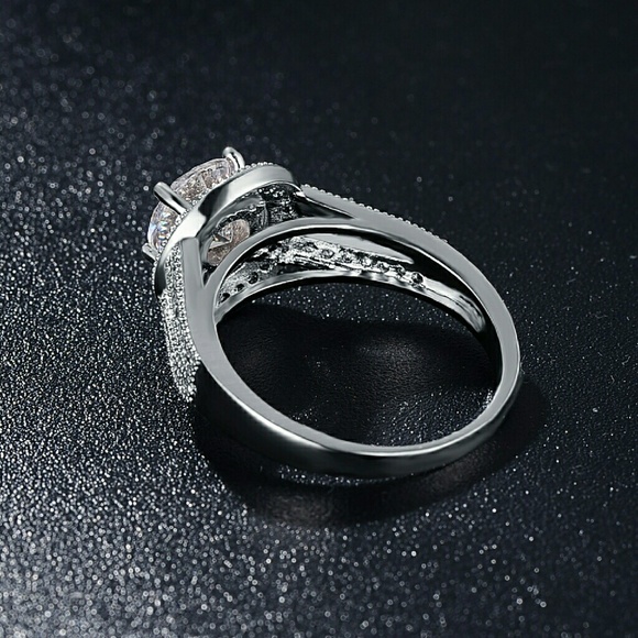 10k White Gold New Vintage Micro Pave CZ Ring - Picture 2 of 4