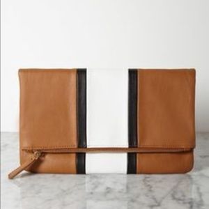 Forever 21 faux leather foldover zippered clutch