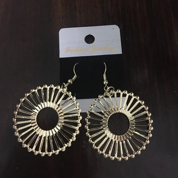 Gold Faux Circular Earrings