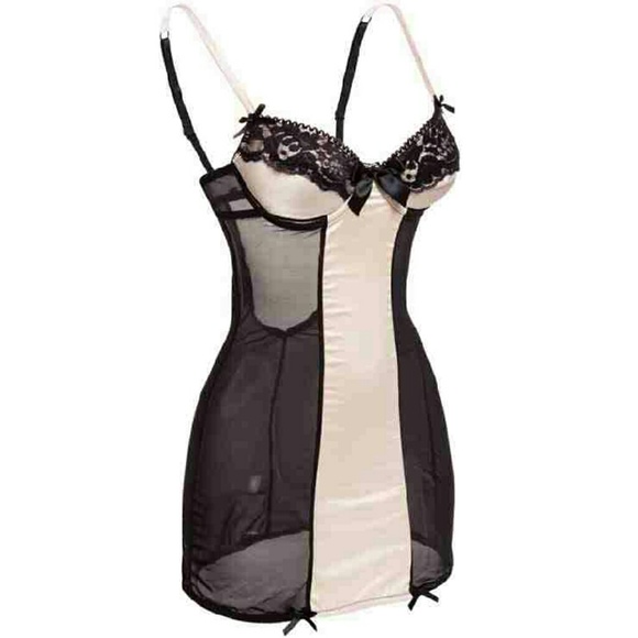 Plud size Cream Apricot Chemeise lingerie