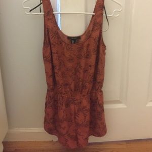 Forever 21 orange and black romper