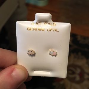 14 kt. Gold opal earrings