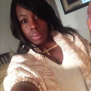 Beautiful cream and tan oversized cardigan