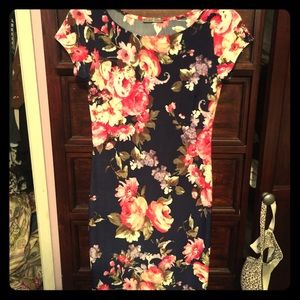 Navy floral short dress NWOT mini