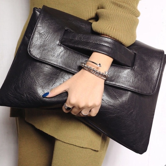 Zara Handbags - black stylish large clutch