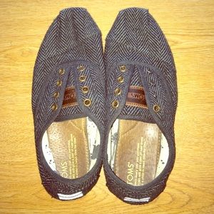 Black/gray Striped Toms - Price Firm