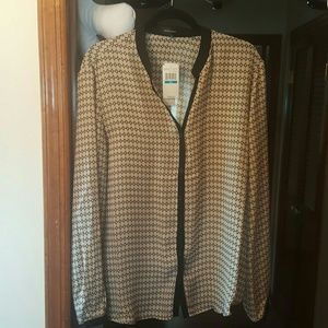 Spense blouse black taupe NWT XL