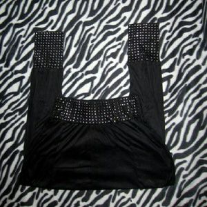 Studded boyfriend leggings