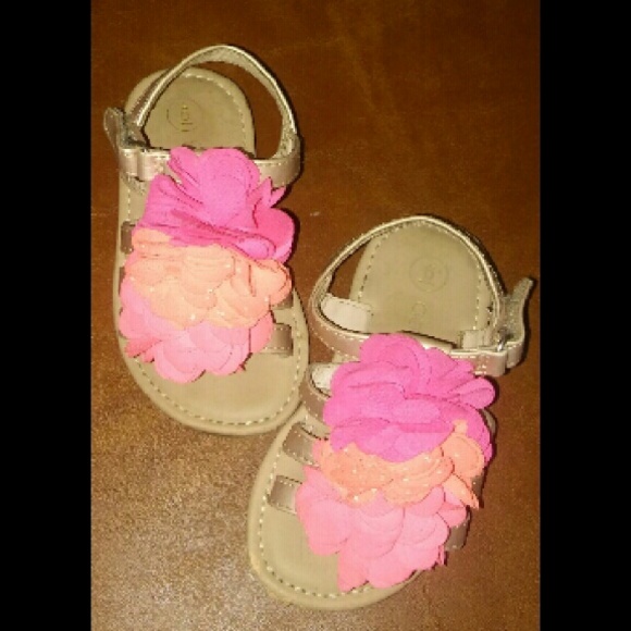 Sandals with Pink and orange flowers