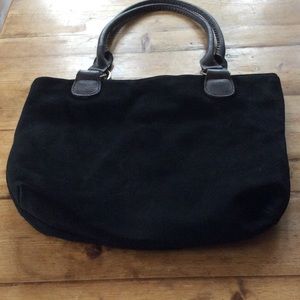 Yummy soft black suede handbag
