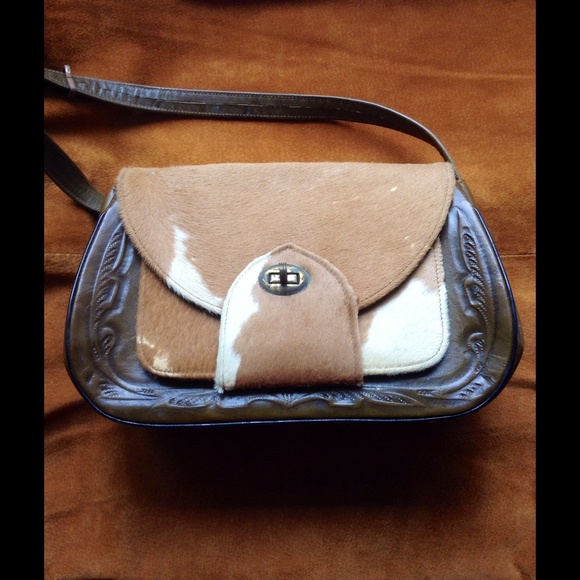 Authentic leather and deer Native American bag