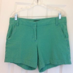 J. Crew blue and green striped seersucker shorts