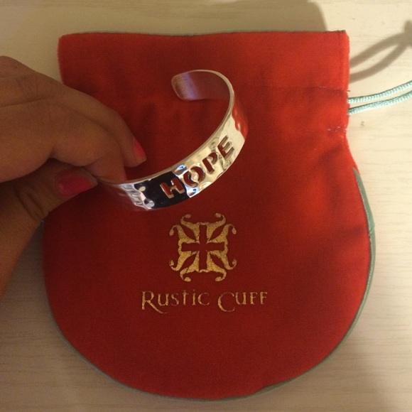 Metal "Hope" Engraved Rustic Cuff