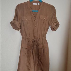 Chocolate brown button up dress