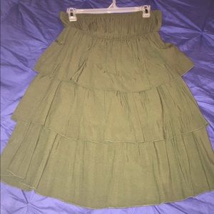 Rue21 Olive Green Ruffle Strapless Dress/Top