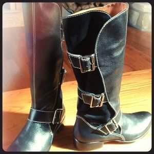 Corso Como Black Nubuck/Leather Tall Boots size 7