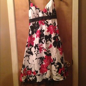 Adorable floral dress with fringe underneath