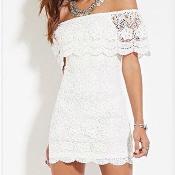 *SOLD* Crochet Off Shoulder Mini Dress
