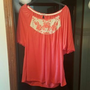 Maurices coral pink tee spring summer 1