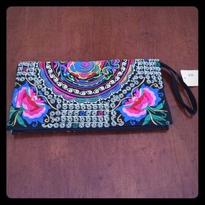 Beautiful embroidered clutch/wristlet