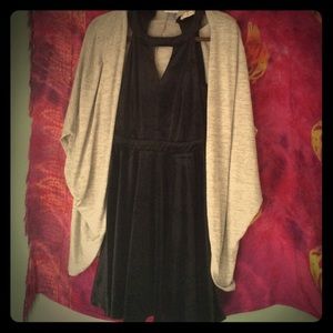 Opened-Back Black Velvet Dress