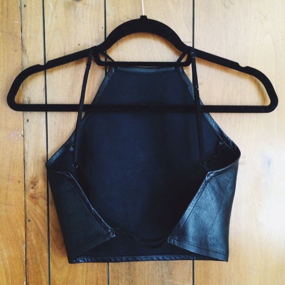 American Apparel Leather Open Back crop