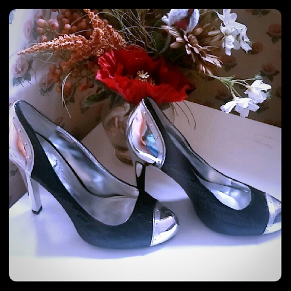 Baby phat black and silver heels