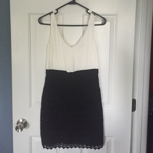 Loft black and white cocktail dress