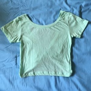 Mint colored crop top
