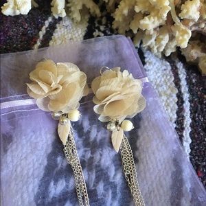 French Floral Chain & Charm Dangle Earrings