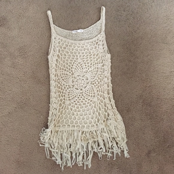 Tan colored woven tank top