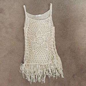 Tan colored woven tank top